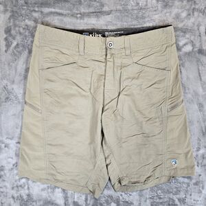 Kuhl Silencr Shorts Size 32 Fits 34 Tan Khaki Chino Hiking Outdoor